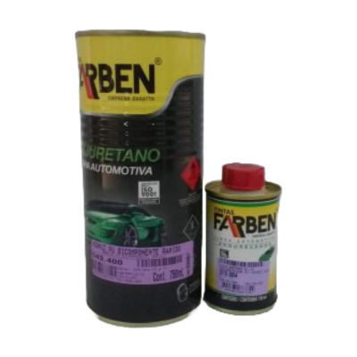 Kit Verniz Bicomponente Rápido Automotivo 750ml Farben-543.400