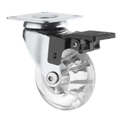 Rodizio Silicone Incolor Com Freio